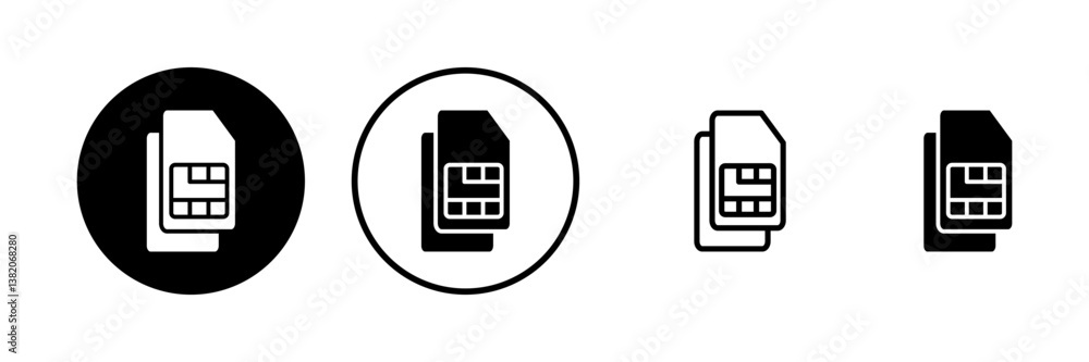 Sim card icon vector illustration. dual sim card sign and symbol Sim card icon vector illustration. dual sim card sign and symbol