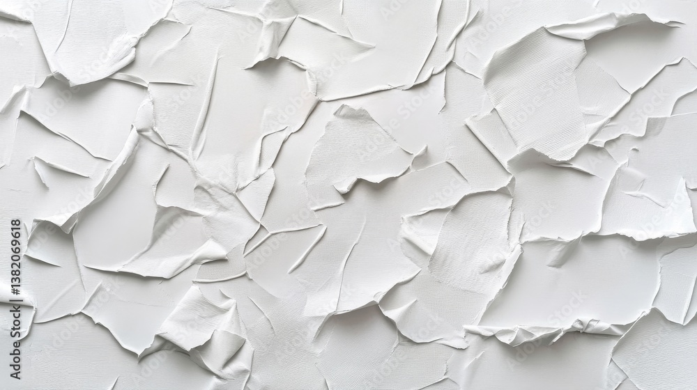 Obraz premium Abstract white textured surface with torn paper layers