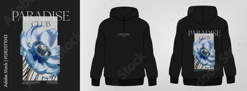 Men's hoddie mockup with print