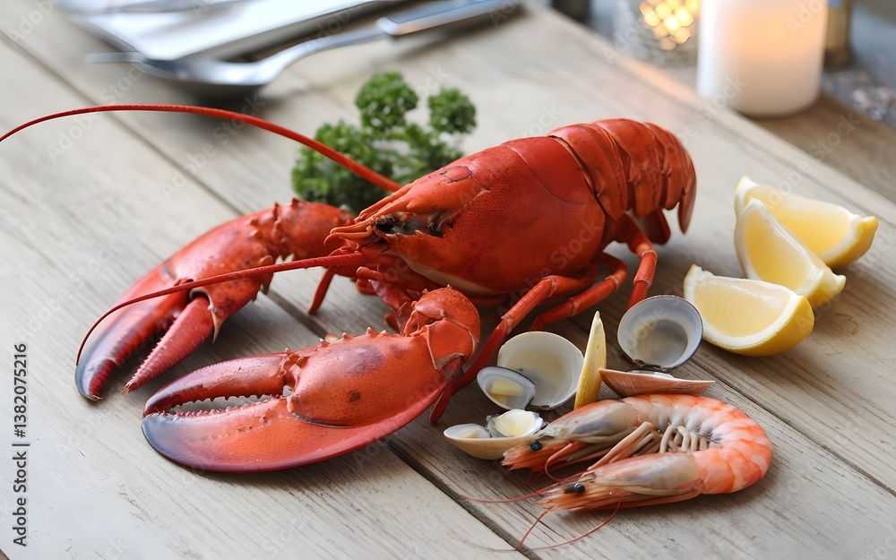 Seafood lobster on table Seafood lobster on table