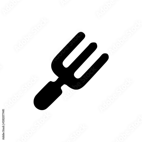 Garden hand fork icon with transparent background