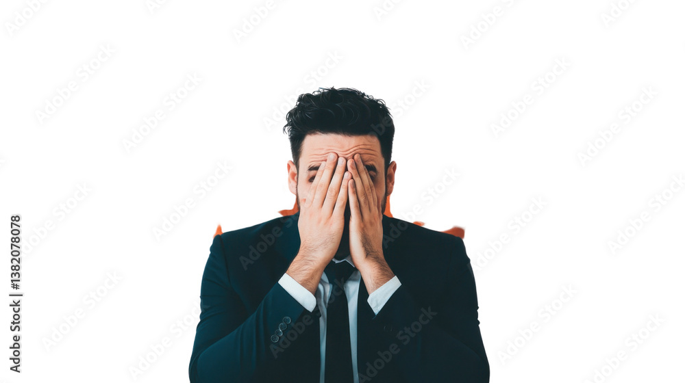 Emotional response of a man studio portrait photography minimalist close-up mental health awareness Emotional response of a man studio portrait photography minimalist close-up mental health awareness