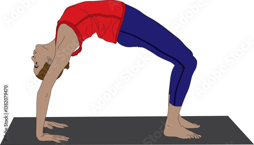 Urdhva Dhanurasana Wheel Pose Yoga Vector