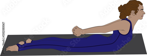 Locust Pose Salabhasana Yoga Exercise Vector
