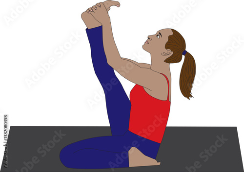 Heron Pose Yoga Krounchasana Vector