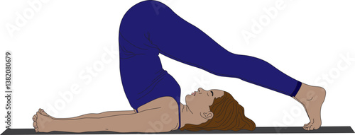 Plough Pose Halasana Yoga Asana Vector