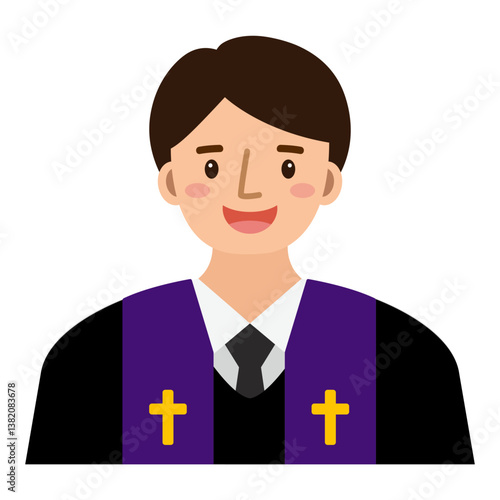 교회 목사님 벡터