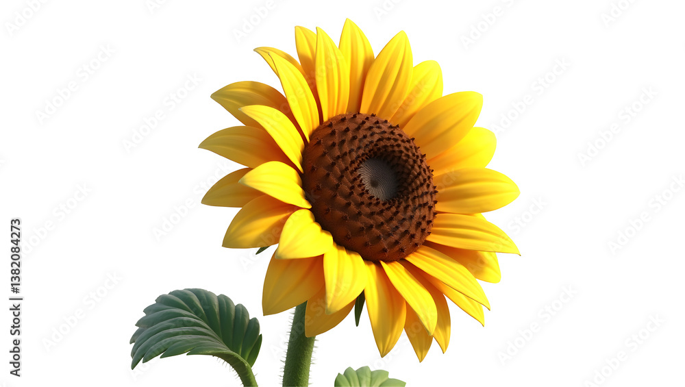 Fototapeta premium Isolated Sunflower with Vibrant Yellow Petals and Transparent Background Art