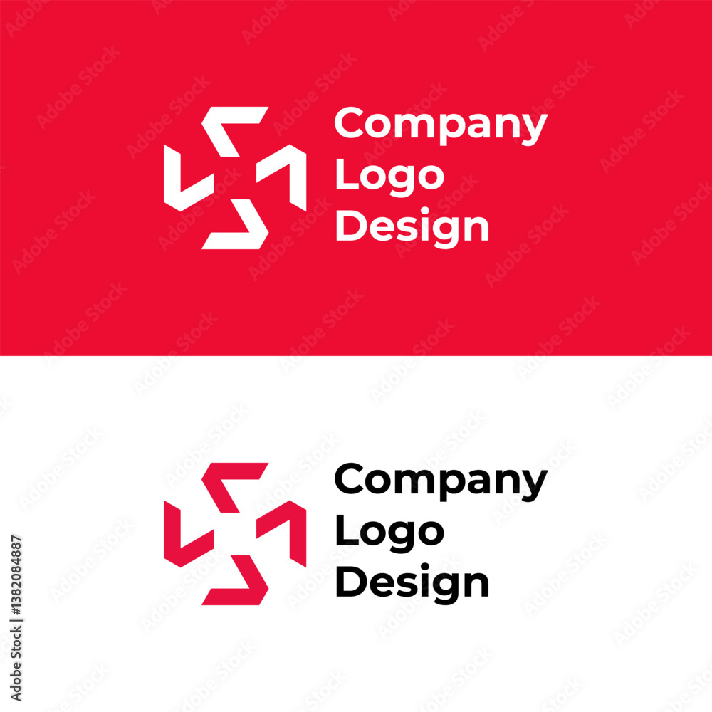 Fototapeta premium Company Logo Design, Simple Logo, Minimalist Logo Design, Modern Geometric Logo Design Template in Two Variations