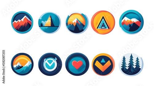 A set of badges for a running app, featuring milestone achievements in running, fitness, and endurance