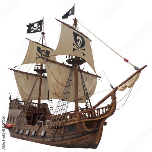 pirate ship on the ocean, pirate ship on white background, pirate ship isolated, Pirate ship in the sea, pirate ship in the ocean, sailing ship in the sea, pirate ship in the sky, pirate ship isolated
