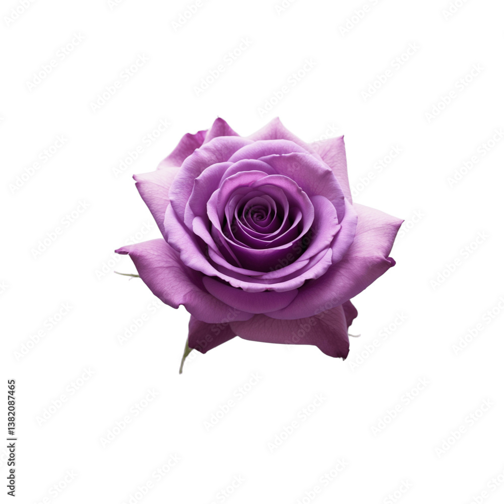 A beautiful, fully bloomed purple rose with delicate, velvety petals spiraling towards the center. A beautiful, fully bloomed purple rose with delicate, velvety petals spiraling towards the center.