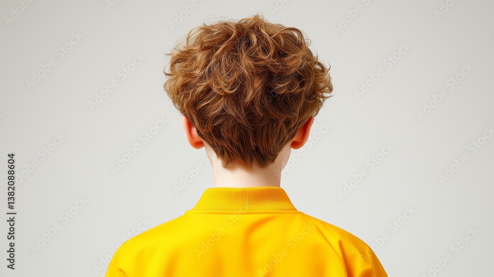 Fototapeta premium Portrait of a young boy with short haircut, simple and stylish look 