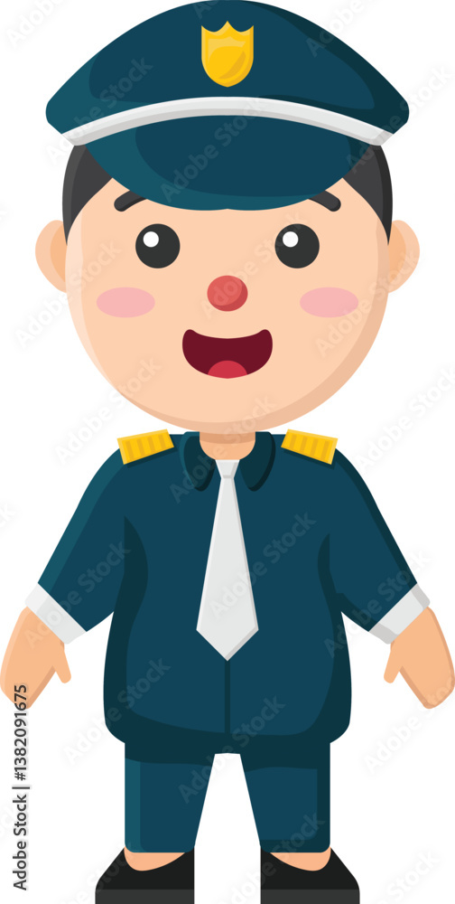 Naklejka premium character labour day profession illustration cartoon work uniform staff employment police justice