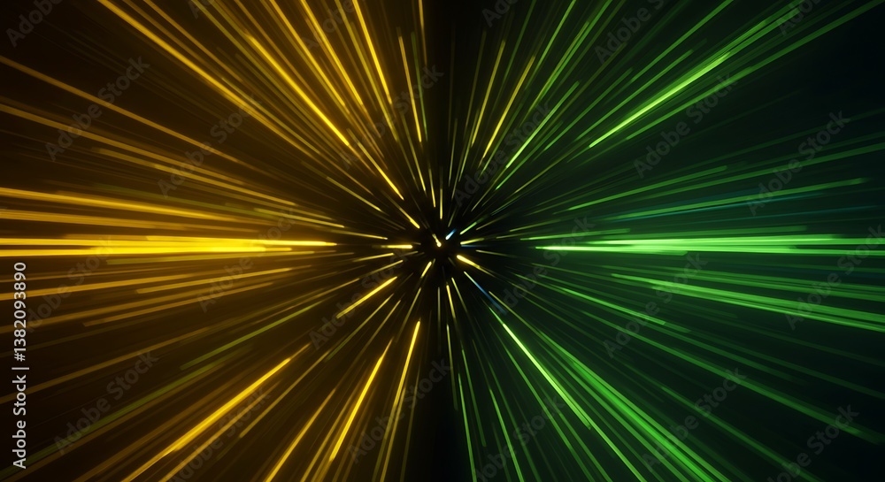 Obraz premium Golden Hour, Green Shift AI Generated