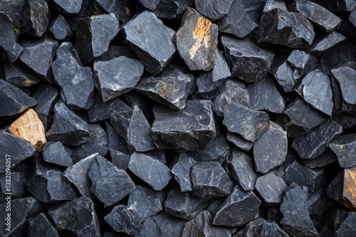Wallpaper Mural Pile of jagged dark grey stones with sharp edges and rough texture Torontodigital.ca