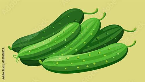 A bundle of crisp and refreshing cucumbers perfect for snacking on with a dollop of hummus.. Vector illustration