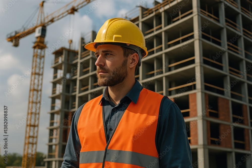 Construction worker building site Construction worker building site