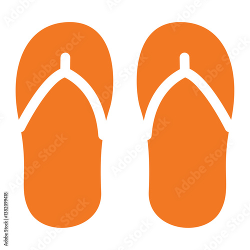 orange flip flops icon