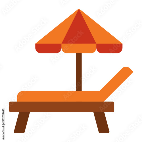 red beach chair icon