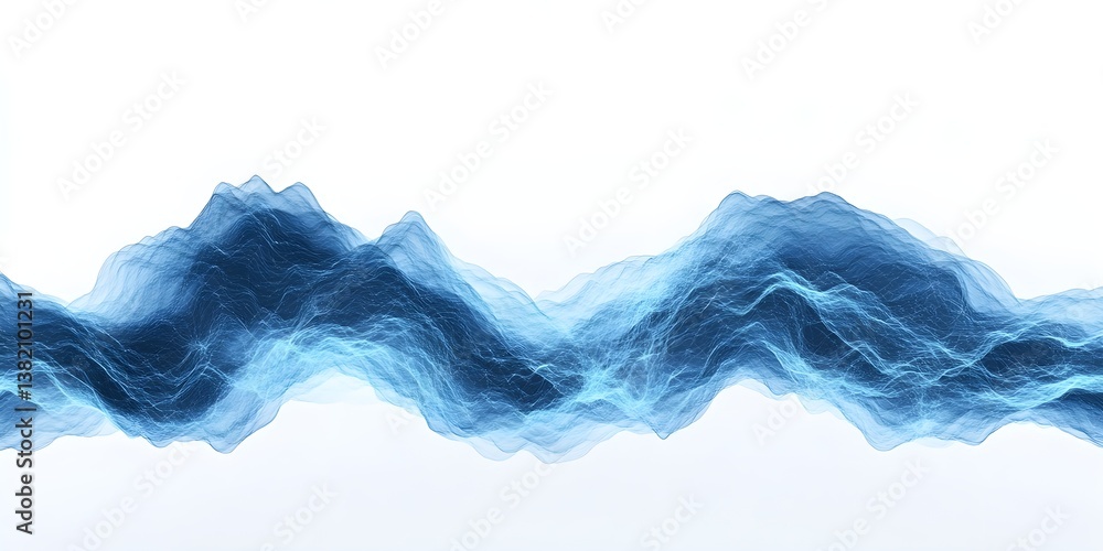 Fototapeta premium A blue wave with mountains in the background
