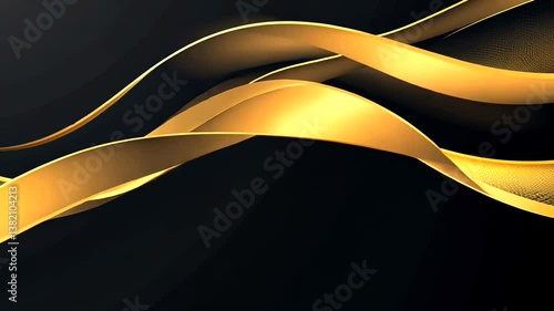 Elegant flowing golden waves on a dark background, creating a sense of motion and depth