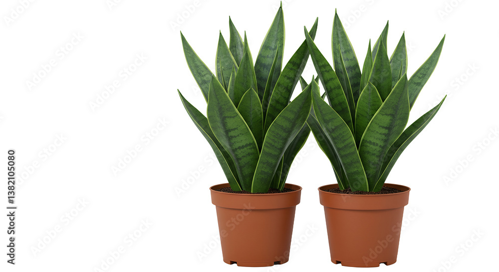 Two Potted Snake Plants on Transparent Background for Indoor Decor Two Potted Snake Plants on Transparent Background for Indoor Decor