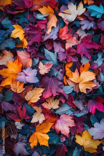 Wallpaper Mural Autumn leaves colorful ground fall backdrop Torontodigital.ca