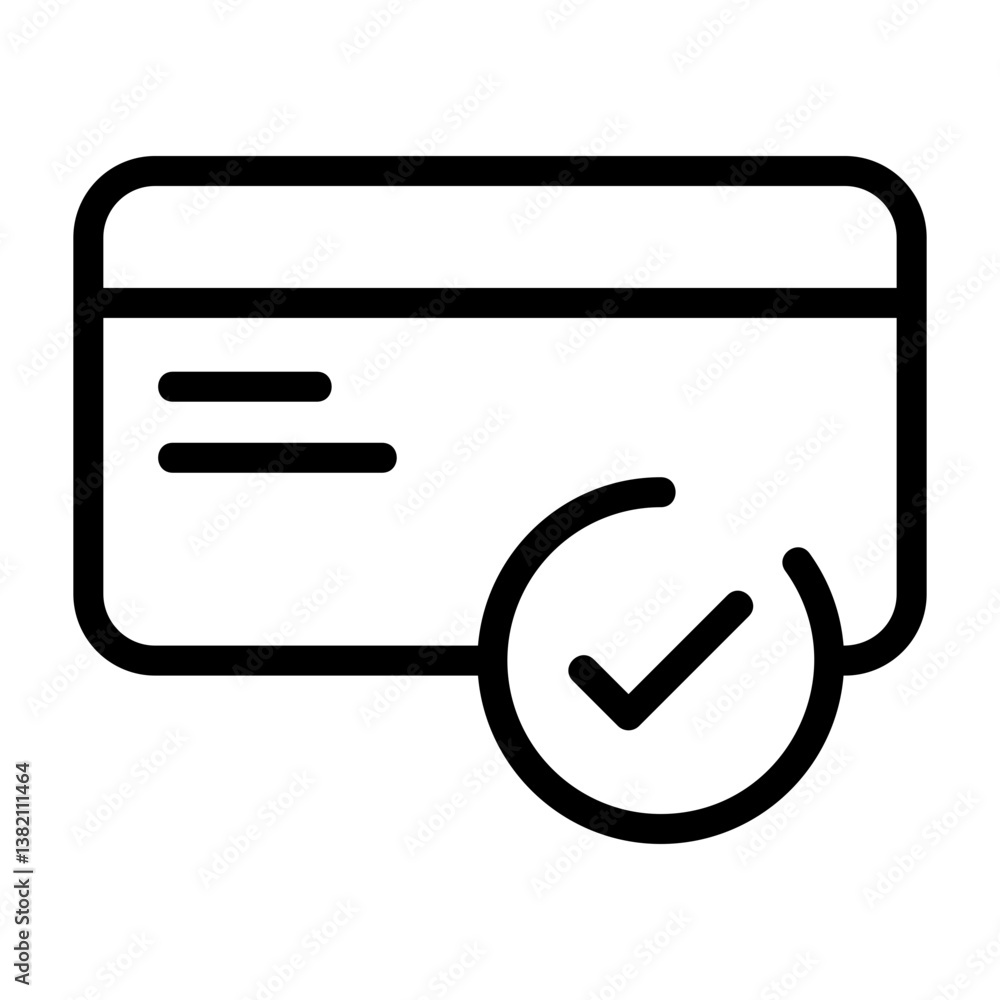 Credit Card Check Outline Icon Credit Card Check Outline Icon