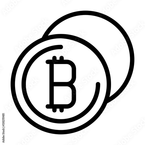 Bitcoin Outline Icon