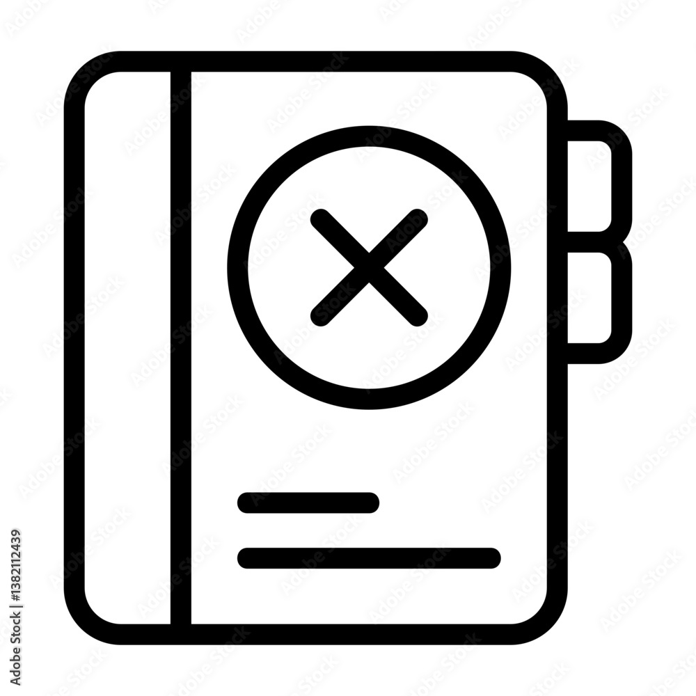 Obraz premium Delete Contact Outline Icon
