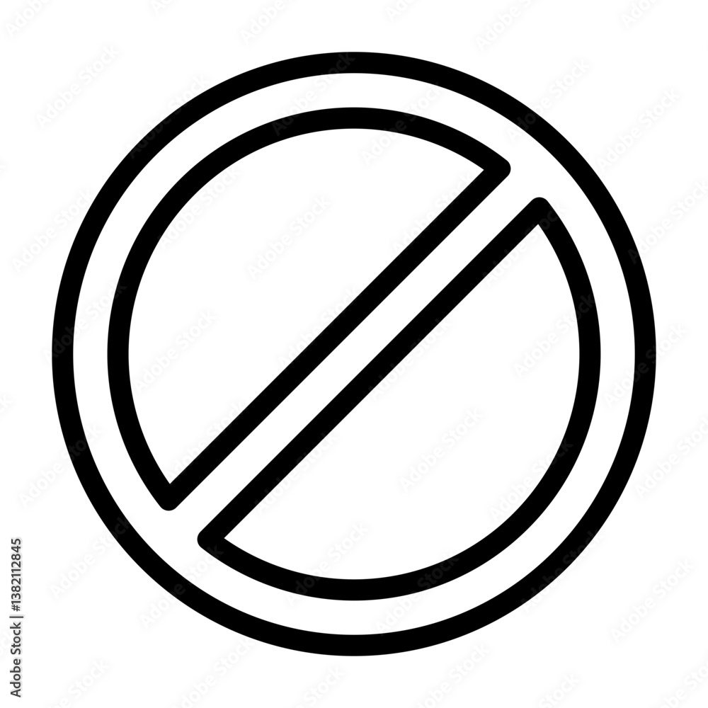 Banned Outline Icon Banned Outline Icon