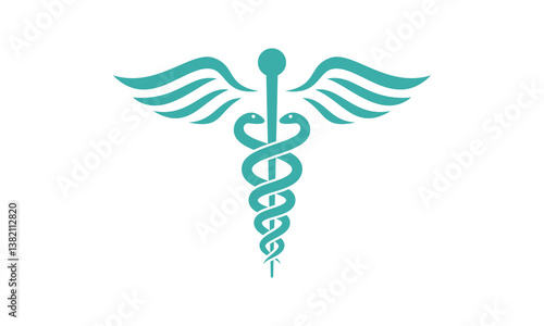 caduceus symbol vector icon illustration