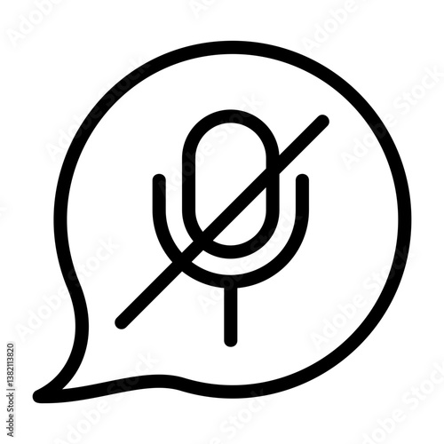 Chat Mic Off Outline Icon