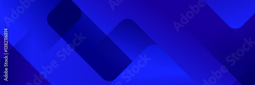 Abstract Blue fluid gradient Geometric banner design background.