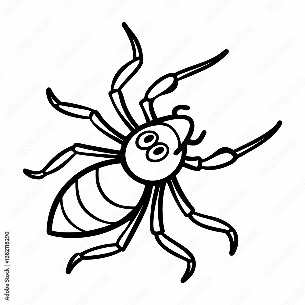 Spider outline vector image; eerie creepy bug black silhouette for Halloween. Spider outline vector image; eerie creepy bug black silhouette for Halloween.