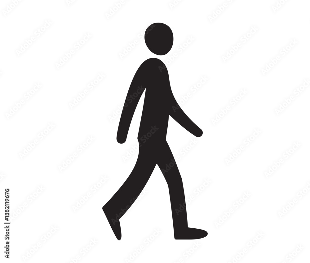 Minimalist walking silhouette – two people walking icon. Minimalist walking silhouette – two people walking icon.