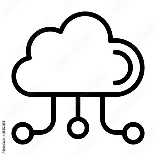 Cloud Computing Outline Style  Icon