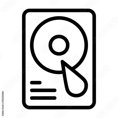 Hard Drive Outline Style  Icon