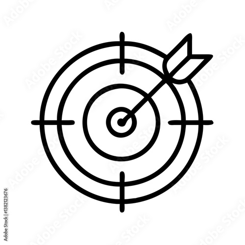 Target and arrow illustration for business success and achievement concept with goal oriented strategy