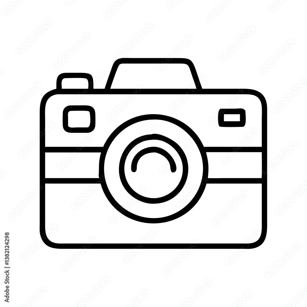 Camera photography equipment outline icon for digital photography and video recording design vector Camera photography equipment outline icon for digital photography and video recording design vector