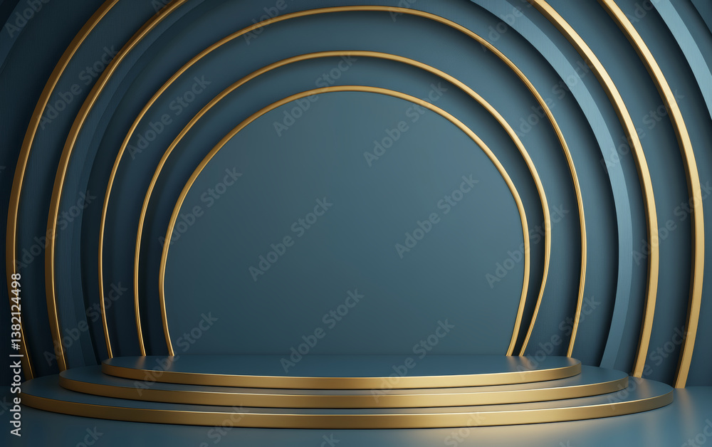 Obraz premium Minimalist e-commerce product display table business background 