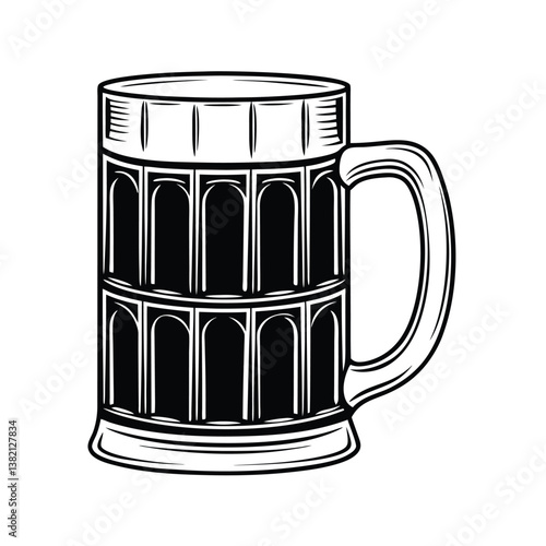 Beer Glass vector illustration, isolated on a white background.