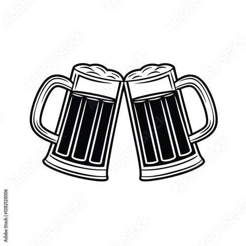 Beer Glass vector illustration, isolated on a white background.
