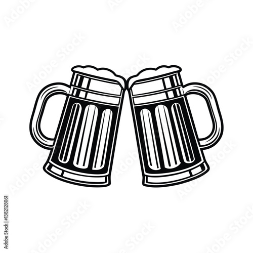 Beer Glass vector illustration, isolated on a white background.