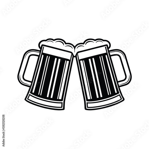 Beer Glass vector illustration, isolated on a white background.