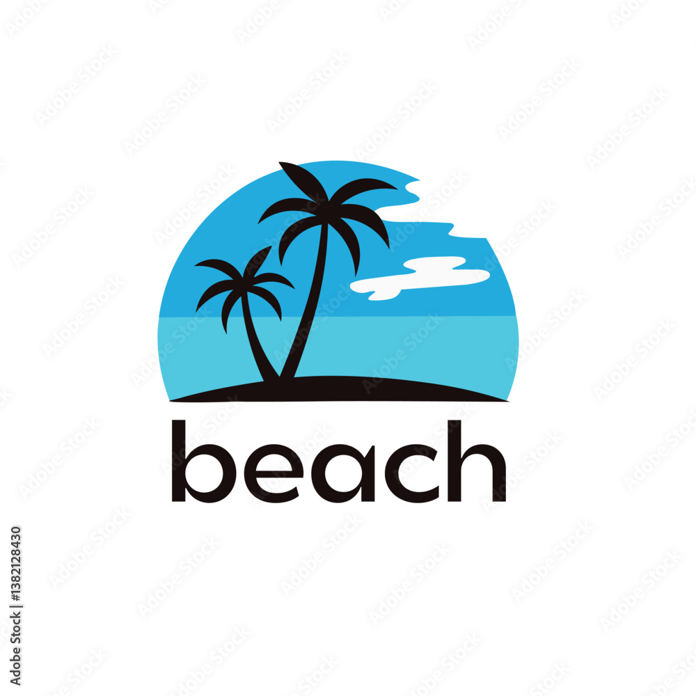 Obraz premium Premium Beach logo vector template illustration 