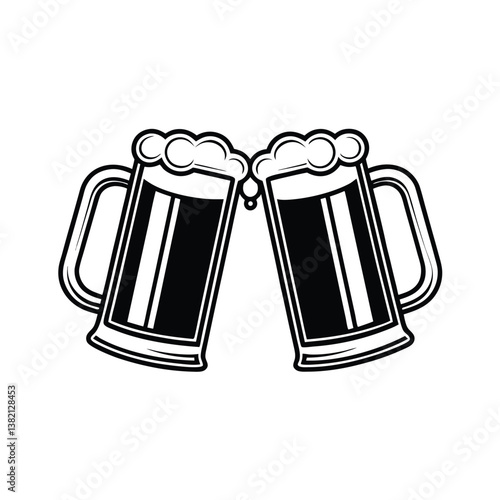 Beer Glass vector illustration, isolated on a white background.