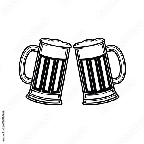 Beer Glass vector illustration, isolated on a white background.