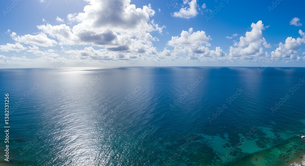 Obraz premium Azure Horizons Sunlit Sea AI Generated